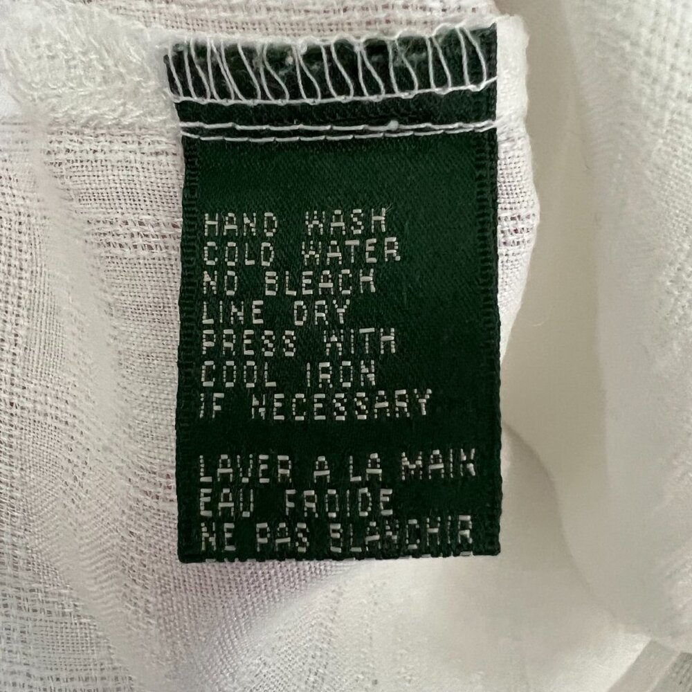 Lauren - Ralph Lauren, 100% Linen, White Button down top, Size 16 - Picture 11 of 13